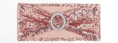 Double-Sided Sequins Rose Gold Chair Sashes for Wedding Decor, Rose Gold Sequ…