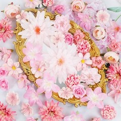 48 PCS Fake Flowers Heads – Artificial Flower Heads Bulk Silk Faux Rose Pink