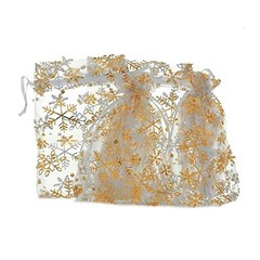 100Pcs/Pack Snowflake Jewelry Packing Drawable Christmas Organza Bag Wedding …