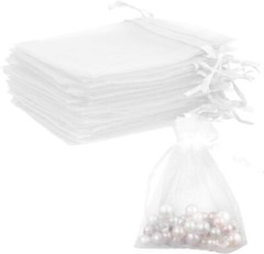 Organza Bags, White 50Pcs, Sheer 1 Count (Pack of 50), white