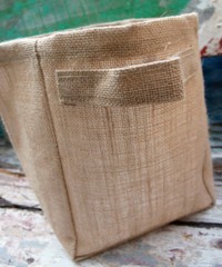 Natural Burlap Storage Utility Laminated Basket 9″ x 9″ x 7″ – Lot 1 or 6 bags