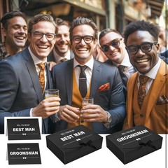 8Pack Groomsmen Proposal Box w/ Card (7 Groomsmen Boxes,1 Best Man-10.6×7.9×3.1”