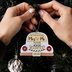 Wedding Gifts for Couple – Mr and Mrs Gift 2026 – Just Married Ornament – Bridal