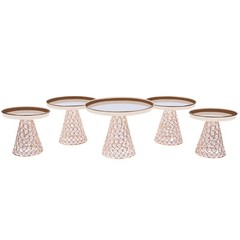 5-piece Crystal Cake Stand-french Gold Cake Stand For Wedding & Ceremony Bakery