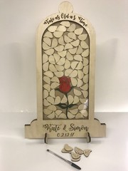 Beauty and the Beast Wedding 95 petal drop box alternative guest book Dome Jar