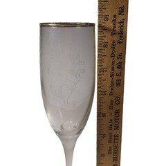 Vintage 1996 Pepe Le Pew & Penelope Wedding Toasting Glasses w/Gold Rim-SEE DESC