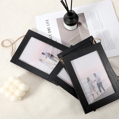 4×6 Black Hanging Collage Picture Frames Set of 2, 8 Openings Collage Photo F…