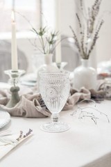 Weddingstar Vintage Inspired Pressed Glass Goblet, Clear