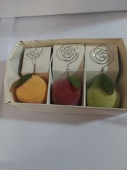Pier One Sugared Fruit (Apple,Pear,Lemon)Photo/Place Card Holders (Set Of 3)