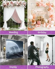 10×20 Pipe and Drape Stand Kit, Heavy Duty Backdrop Stand 10ftx20ft Silver