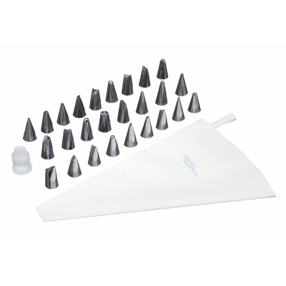 DAVIS & WADDELL Essentials 28pce Icing Set 26 Nozzles/Coupler/Reusable Icing Bag