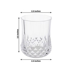 6 pcs 8 oz Crystal Cut Plastic Stemless Wine Glasses Disposable Wedding Event