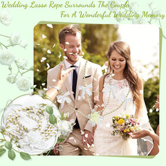 Wedding Lasso Rope, White Gold Rope with Flower Lazo Para Boda Wedding Cord Wedd