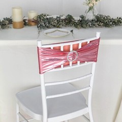 100 Metallic Spandex Chair Sashes with Silver Buckles Party Wedding Decorations