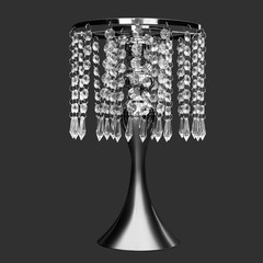 Set Of 10 Silver Tabletop Flower Stands 13.8 in Acrylic Crystal