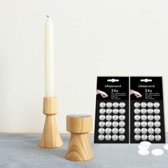 24 Dots White Taper Candle Holders Adhesive candl Grips Small