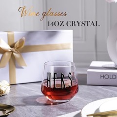 His and Hers Drinking Glasses Set Of 2, Wedding His & Hers Drinking Glasses