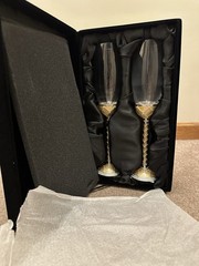 Things remembered “ Garden Trellis” Toasting, Wedding ,champagne Wine Flutes NIB