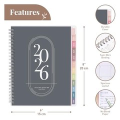 Rileys 2026 Planner, Agenda Planner With Weekly And 2026 (6 x 8-Inches) Black