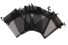 Black Drawstring Organza Gift Bags Wedding Party Favor Jewelry Pouches 20/50/100