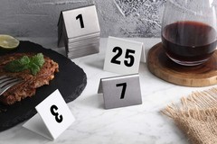 New Star Foodservice 27617 Stainless Steel Tent Style Table Number Card, 1-25…