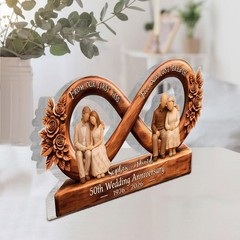 Custom Golden Anniversary Acrylic Block Gift for Parents Grandparents Keepsake