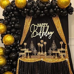 Backdrop Curtains 2 Panels 5ft x 10ft Polyester Photo 2 Panels 5ft X 10ft Black