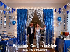 3-Pack Blue Silver Foil Fringe Curtain,Party Decoration Streamer | 9.9*6.5ft …