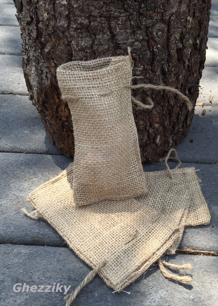 Small Burlap Bags with Natural Jute Drawstring – Sack Favor Bag – 2×3″ 3×5″ 4×6″
