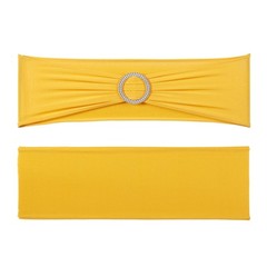 VEVOR 50PCS Gold Stretch Spandex Chair Sashes Elastic Band Wedding Party Dining
