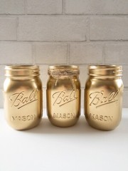 Gold Mason Jar Centerpiece