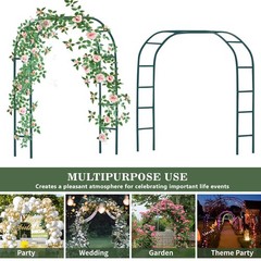 7.9 ft Metal Green Stand Arch Wedding Party Prom Garden Floral Decoration US