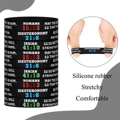 Sumind 32 Pieces Bible Verse Silicone Bracelets Bulk 2.3 Inch, [VARIOUS]
