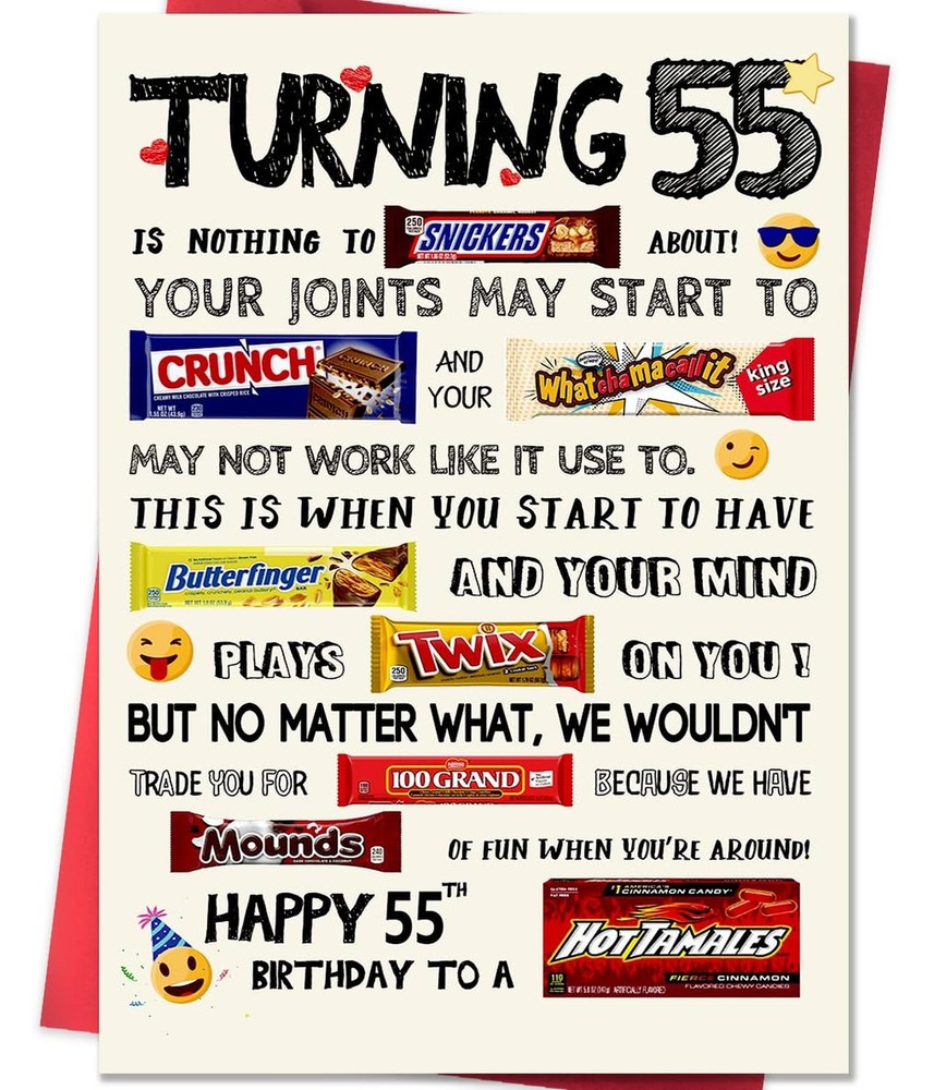 Funny 55th Birthday Card for Women Men, Happy 55th Birthday Gifts Him Her, Un…