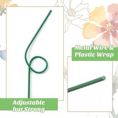 Green Floral Wire Stems 50 Pieces Thick Flower Rose Bud Sticks 8 Inches