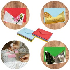 50 Pcs Gift Card Envelopes, Assorted Color Mini Envelopes 50 pcs, 10 colors
