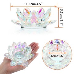 OwnMy Crystal Lotus Flower 5.12 inches x 4.92 x 2.76 inches, Ab Color