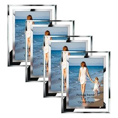 Bulk 5×7 Picture Frames, 4 Packs Silver Photo Frames 5 by 7, 5×7-4 Frames
