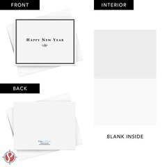 2025 «Happy New Year» Holiday Greeting Cards & Envelopes, Blank Inside, 25 Qty