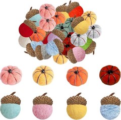 30 Pcs Mini Pumpkins for Decorating Craft Felt Fall Color Mixing