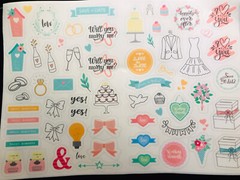 230 Stickers + Colouring Card Stickers Wedding Photo Album Vintage Guest Book