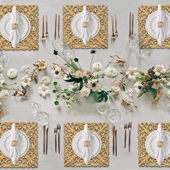 MAONAME 12″ Gold Charger Plates Set of 6, Mirror Charger for Dinner Plates, P…