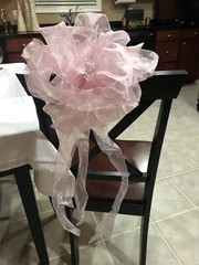30 Blush Light Pink Pew Bows with Pearl Center Detail