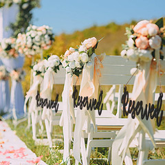 Wood Sign, 6 Pieces Reserved Unfinished Wedding Decorative Signage with Hanging