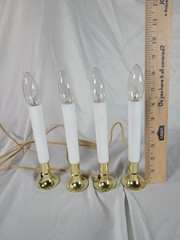 4 Pack 9″ Electric Window Candle Lights with Base, 5FT Cord Flameless Candles