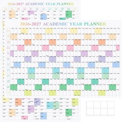 24″ x 36″ Exellewis 2026-2027 Academic Wall Calendar, July 2026 to June 2027,…