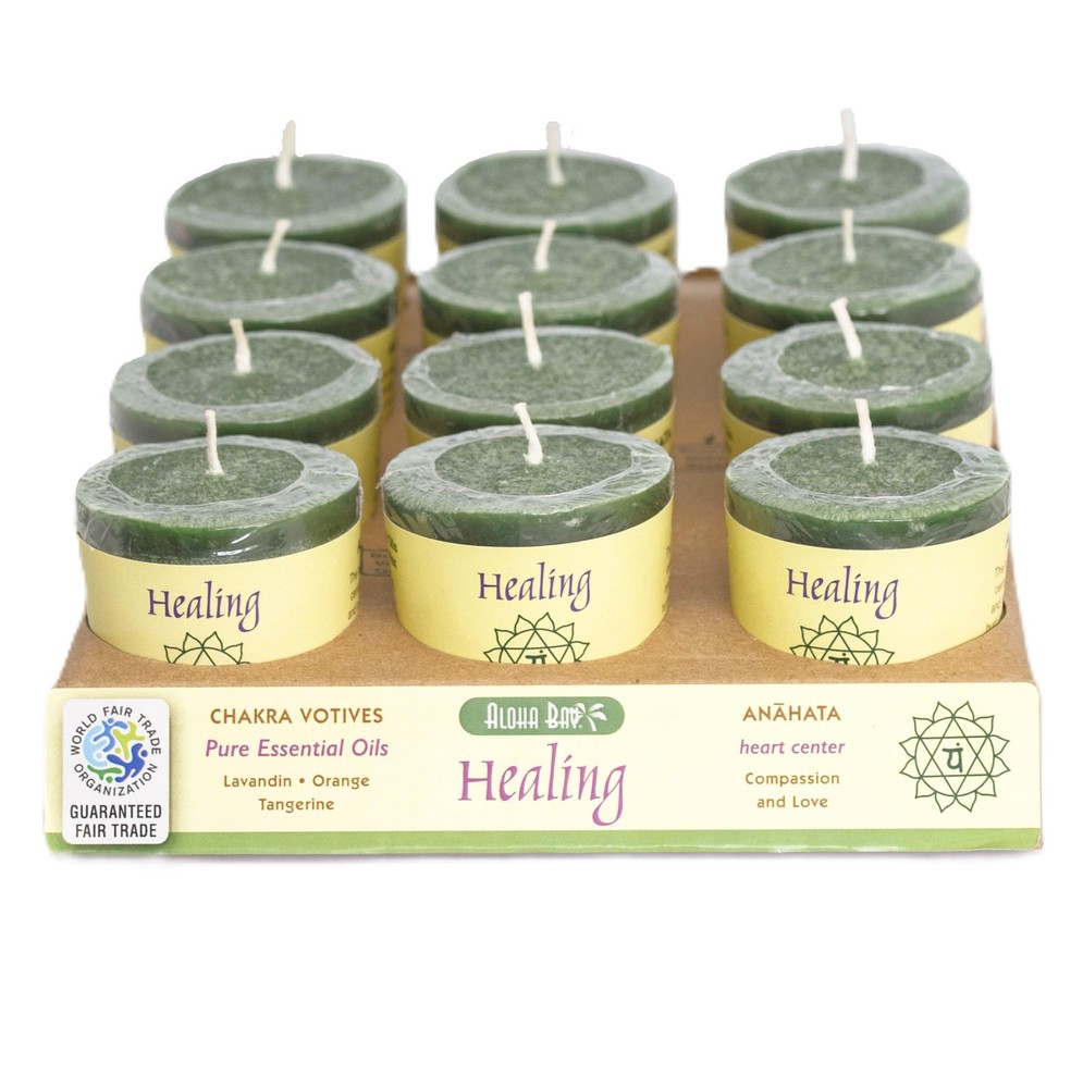 Premium Scented Hand Made Chakra Energy Candle Votive 12-Pack Healing Anahata