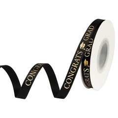 Graduation Ribbon Class of 2026 for Flower Bouquet Black black