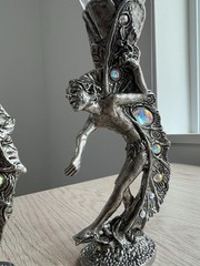 Pewter Heart Kissing Fairies – Champagne Flutes