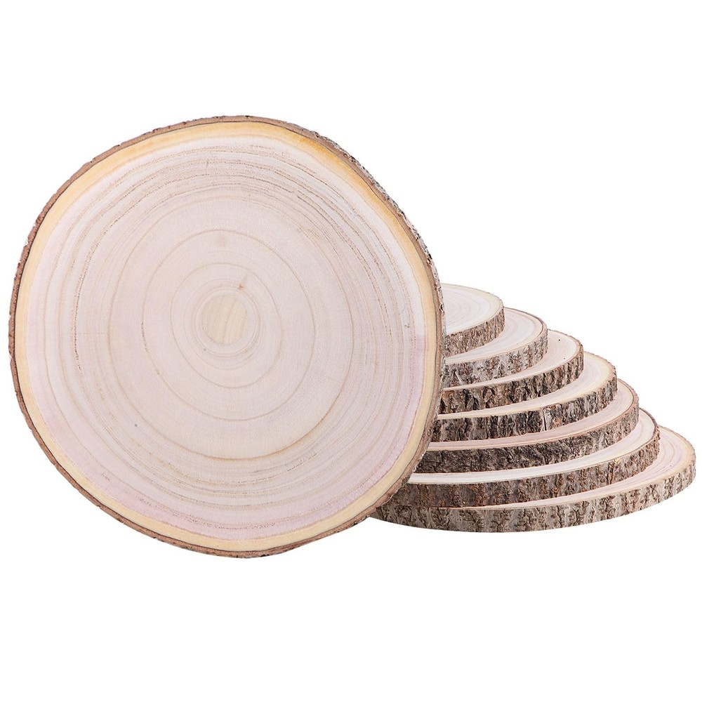 Large Wood Slices 8 Pcs 12-14 Inches Wood Rounds Natural Wood Slices for Cent…